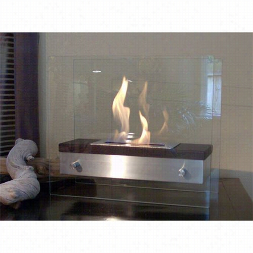 Nu-flame Nf-t2foa Foreste Ardore Tabletop Fireplace I Ndak Walnut Wood