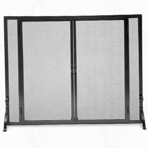 Pilgrim 1847o 44""w X 33""h Fjl Hegi Ht Fireplace Screen With Door In Matte Black