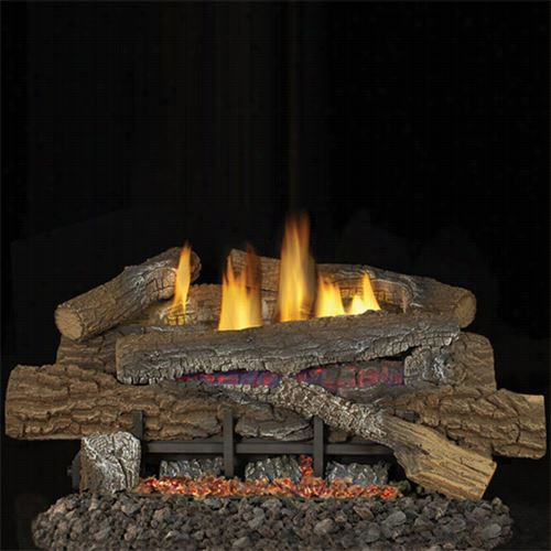 Superior Fireplaces Lbg18bm-bgee18 18"&quo T;b Oulder Mountain Log  Set With 18"&qhot; Ramp Buner, Loose Ember And Thermostat Control