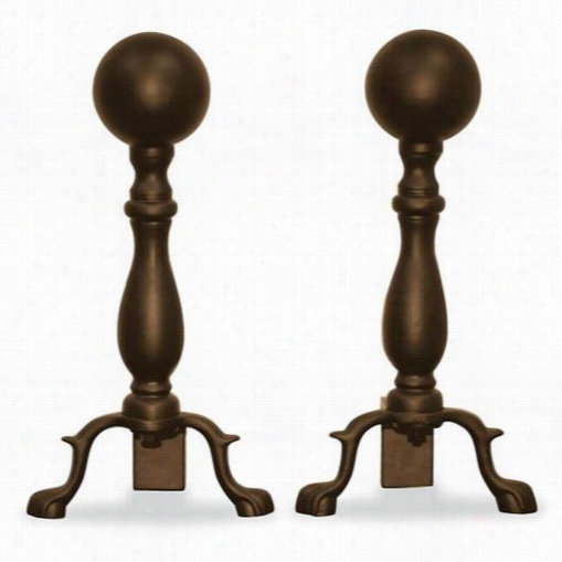Unifame A-5817 17"&qot;h Ball Andirons In Bronze