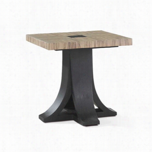 Allan Ccopley D Esign S30703-02 Bonita Square End Table  With Zebrawood Top And Mocha On Oak Base