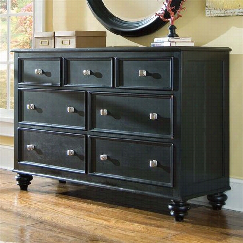 American Drew 919-212 Camden-darkk Dresss Eer In Black With 7 Drawers