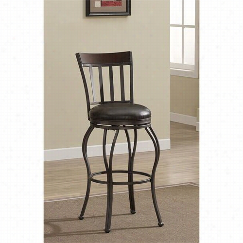 American Heritage 111120 Lola 360 Full Baering Swivel Stool In Pepepr/tobacco