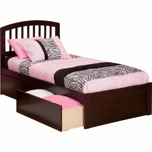 Atlantic Furniture Ar883211 Richmond Full Bed With Flat Panel Footboard And 2 Urban Bed Ddaqers