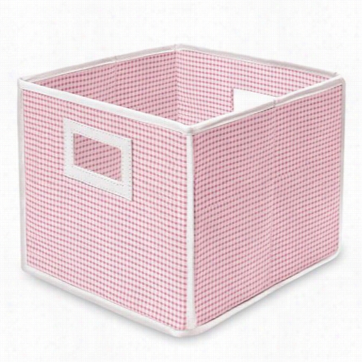Badger Baskets 0084 Folding Basekt/storage Cube With Pink Gingham