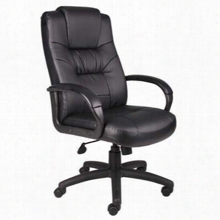 Boss Office Produccts B7502 Eexecutive High Back Leatherplus Chair With Kneee Tilt