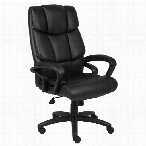 Boss Office Products B8702 ""ntr"" Executive Topgrain Leather Chair With Knee Tilt