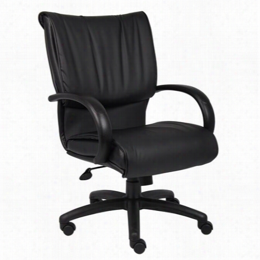 Boss O Ffice Products B9706 Mid Back Black Leatherplus Executive Chair