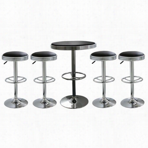 Buffalo Too1s Bsset6 Aerihome 5 Piece Soda Fountian Style Bar Set In Black