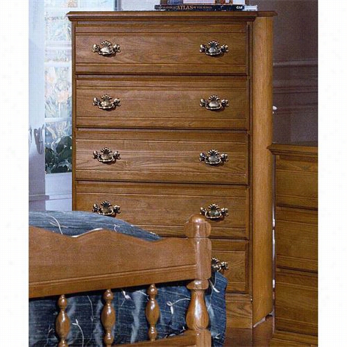 Carolina Furniture 234500  Carolina Oak 5 Drawerchest In Golden Oak