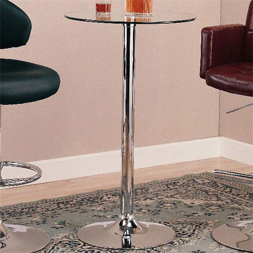 Coaster Furniture 120341 Glass Top Bad Table With Chrome Baes