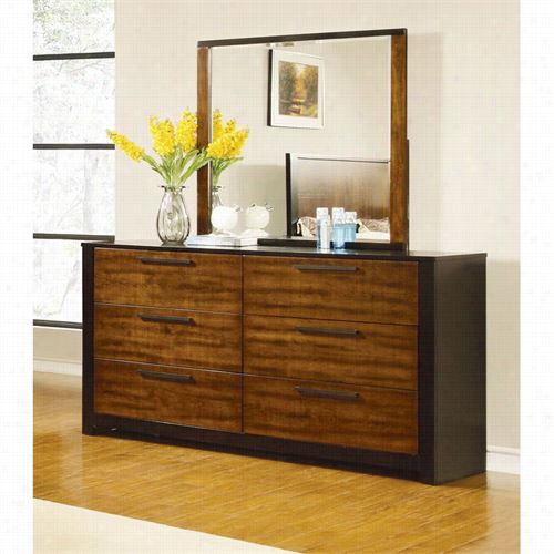 Coaster Furniture 203943-203944 Coronado Dresser With Mirror In Natrual Cherry/cappuccino