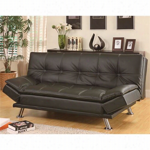 Coaster Fu Rniture 300281 Contemporary Futon Sleeper Sofa Bedd In Black