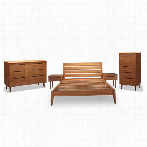 Greenington G0091ca-g0093ca-g0092ca-g0092ca Sienna Eastern King Platform Bedroom Set In Carame Lized Includes Bed, Chest, And Nkghtstands