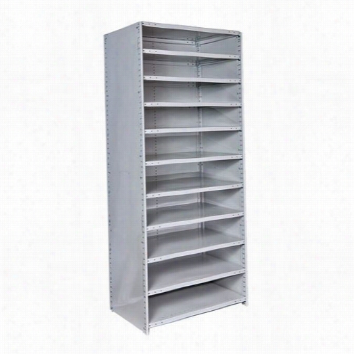 Hallowell 452c-18pl-am 36""w X 18""d  X87""h 11 Adjustable Shelves Starter Unit Open Style With Wa Braces Medsafe Antimicrobial Hi-tech Shelving In Platinum