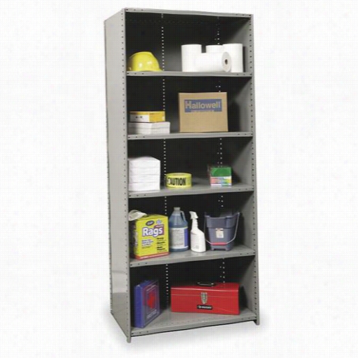 Hallowell 7521-18hg 36""w X18""d X 87""h 6 Adjustable Shelves Starter Unit Closed Style Hi-tehc Metal Shelving In Gray