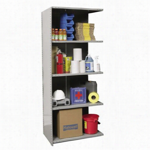 Hallowell A7720-24hg 48""w X 24""d X 87""h 5 Adjutsalbe Shelves Add-on Unit Closed Style Hi-tech Metal S Helving In Gray