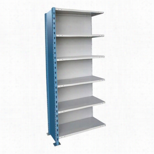 Hallowell Ah7521-2410pb 6""w X 24""dd X 123""h 6 Adjustable Shelves Add-on Unit Closed Style H-post High Capacty Shelving In Sea-piece Bl U E/platinum
