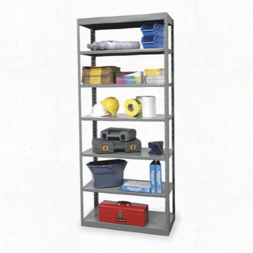 Hallowell Dt5512-24hg  36""w X 24""d X 87""h 2 Fixed And 5 Adjustable Shelve S Individual Unit Pass-thdough Hi-tech Metal Shelving In Ray