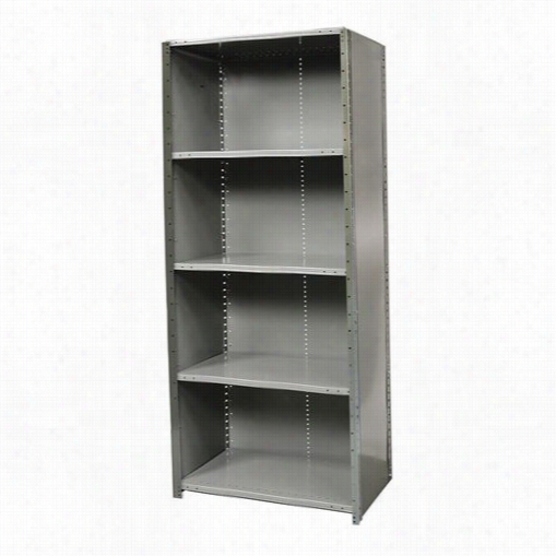 Hallowell F4520-18hg 36""w X 18""d X 87""h 5 Adjustable Shelves  Stand Alone Unit C Losed Style Hi-teh Free Duration Shelving In Gray