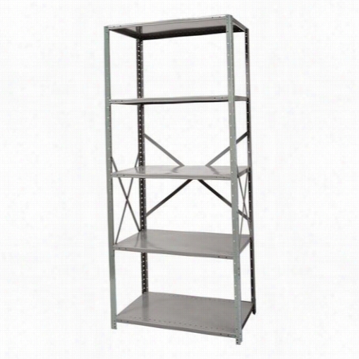 Hallowell F7510-24hg 36""w X 24""d X 87""h 5 Adjustable Shelves Stand Alone Unit Open Style With Sway Braces H-tech Free Standing Shelving Inn Gray