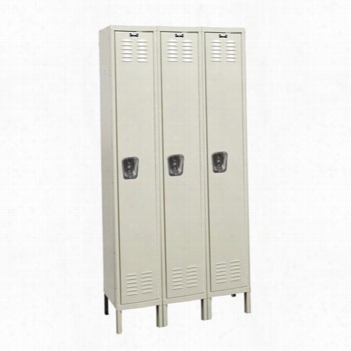 Hallowell U3258-1g-a-pt 36""w X 15""d X 78""h Single Tier 3-wide A Ssemble Dgalvanite Locker In Parchment