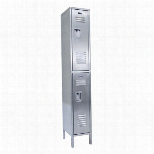 Hallowell Uss1888-2 18""w X 18""d X7 8""h Double Tier 1-wide Knock-down 304 Stainless Steel  Locker