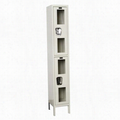 Hallowell Usv1228-2a-pt 12""w X 12""d X 78""h Double Tier 1-wwide Assembled Safety-view Locker In Parchment