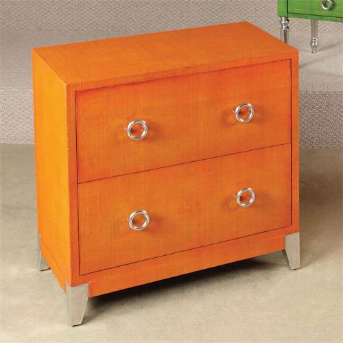 Hammary 090-563 Concealed Treasures  2 Drawer Sand Aluminum Legs A Ccent Chest In Orange
