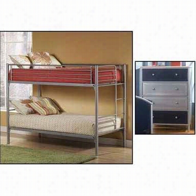 Hillsdale Furniture 1178bbc Universal Twin Bunk And Chest Ni Silver