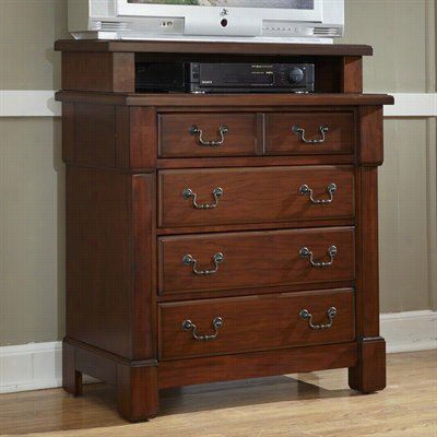 Home Styles 5520-041 The Aspen Media Chest In Rustic Cherry