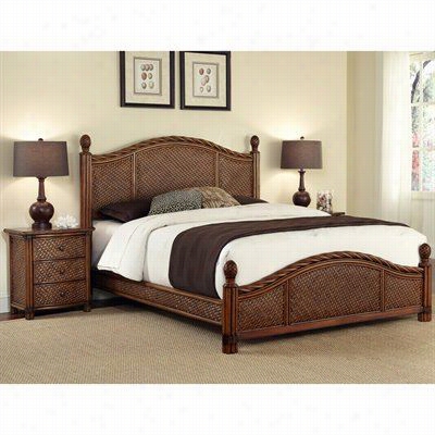 Hmoe Styles 5544-5016 Marco Ilsand Queen Bed And  Night Standin Cinnamon