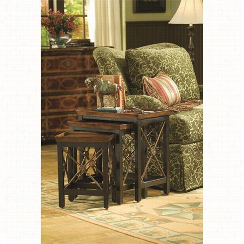 Hooker Furniture 500-50-683 Nest Of 3 Table With Mesallion Motif