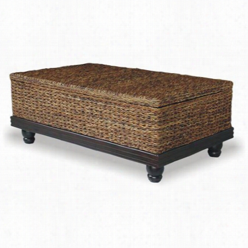 Jeffan Ct-211 Tropicao Abaca Small Astor Coffee Table In Solid Mahogany With Storage