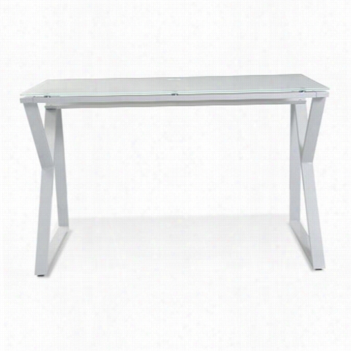 Jesper Office 223-wh Tribeca Wrtiing Desk In White With Glass Top