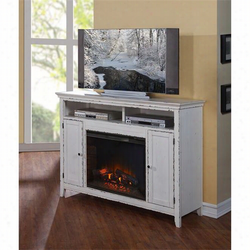 Legends Furniture Zbsd-100 Brookside Fireplace Console In Antique White