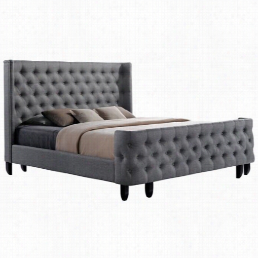 Luxeo Lux-k6436-gry Malibu Eastern King Tufted Upholstered Bed