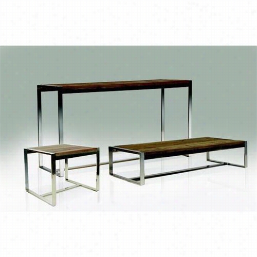 Mobital Motif-sofa-tb Motf Sofa Table In Reclaimed Solid Elm Top Iwth Polished Stainless Steel Legs