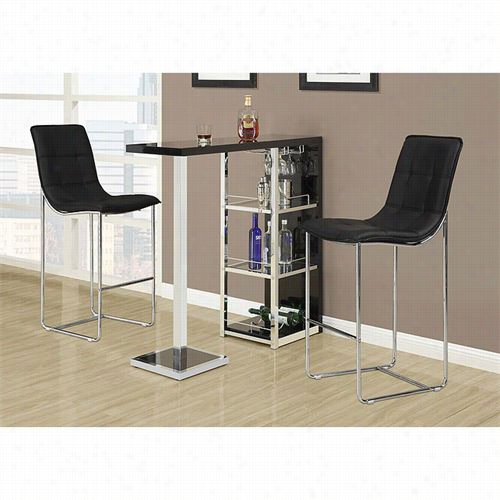 Monarch Specia1tie I2342 48""l Metal Bar Table In Glossy Black/chhrome