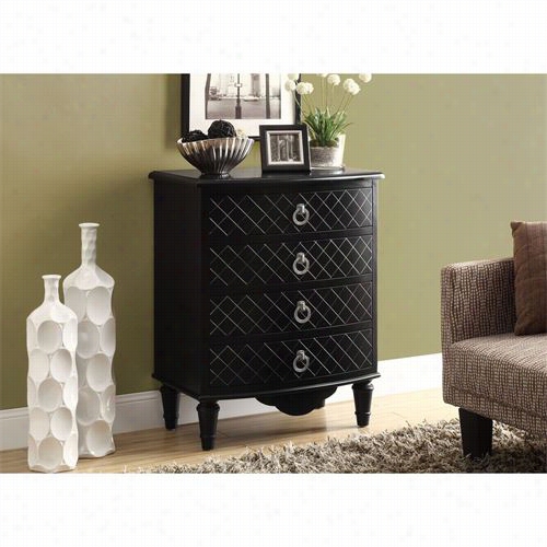 Monarch Specialties I3890 Black Diamond Veneeer Contemporary Bomba Y Chest