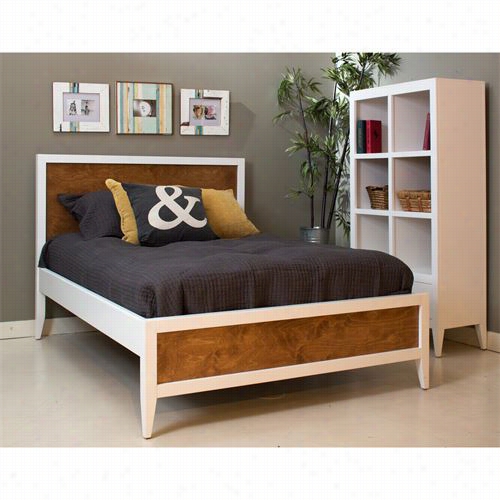 Newport Cottages Npc-5220-wh-co Devon Queen Bed In White With Chocolate Stain Panel