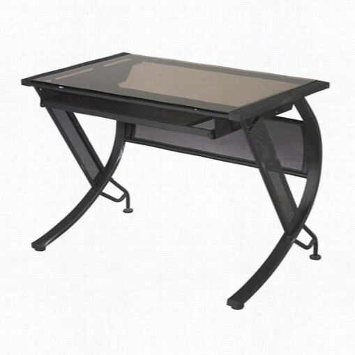 Osp Designs Hzn25 Horizon Desk In Black With Bronze Glass