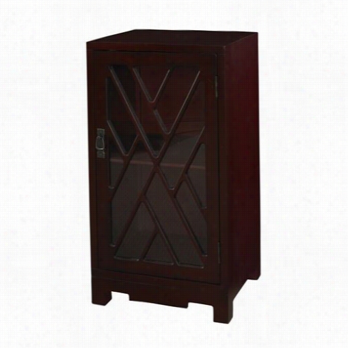 Powell Furniture 286-894 Glasss And Chippendalle Side Table In Red