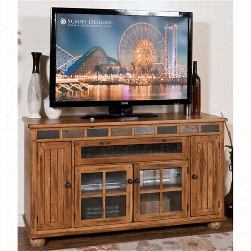 Sunny Designs 2728ro Sedona Coun Ter Heigh Ttv Console In Rustic Oak