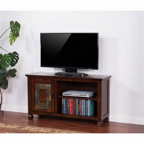 Sunny Designs 3537dh-50 Dark Hazelnut 50"" Tv Console Wjthslate