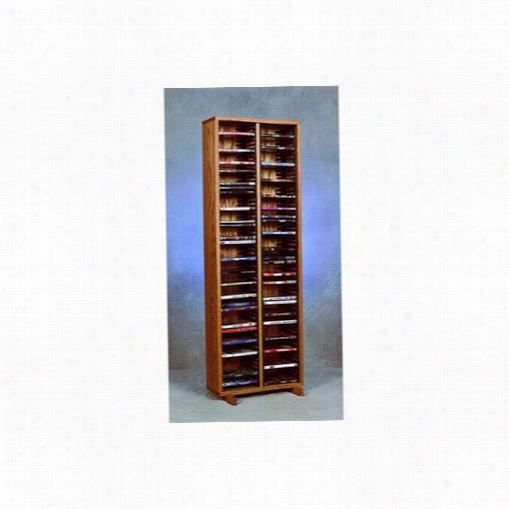 The Woood Shed  210-4vhs Solid Oak Tower For Vhs Tapes (individual Locking Slots)