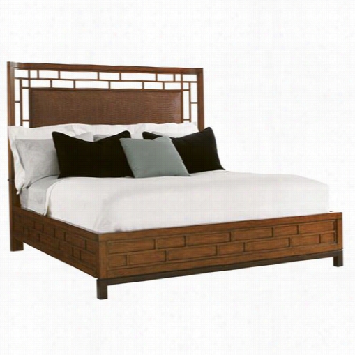 Tommy Bahama 536-133c Oceann Clu B Paradise Queen Point Bed Ib Bali/dark Walnut