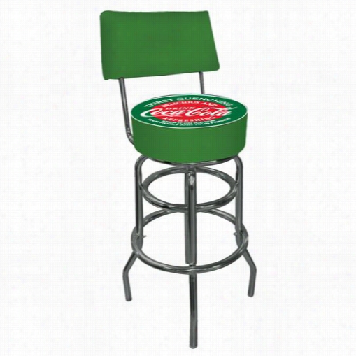 Trademark Home Coke-1100-v15 Coca-cola Pub Stool In Red And Green With Back