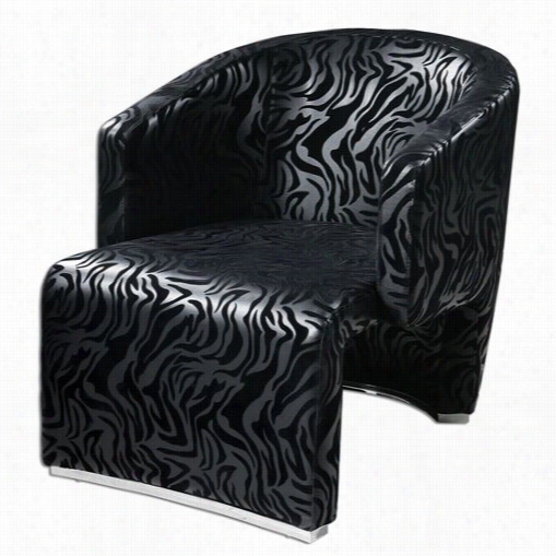 Uttermost 23139 Yyareli Accent Chair In Black Zebra/chrome