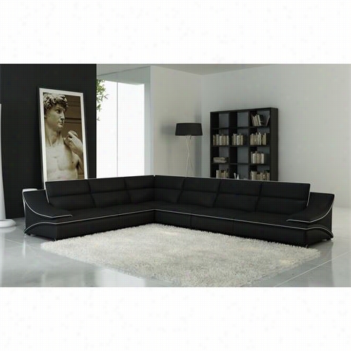 Vig Furinture Vgev5076c Divani Casa Bonded Leather Sectional Sofa In Black